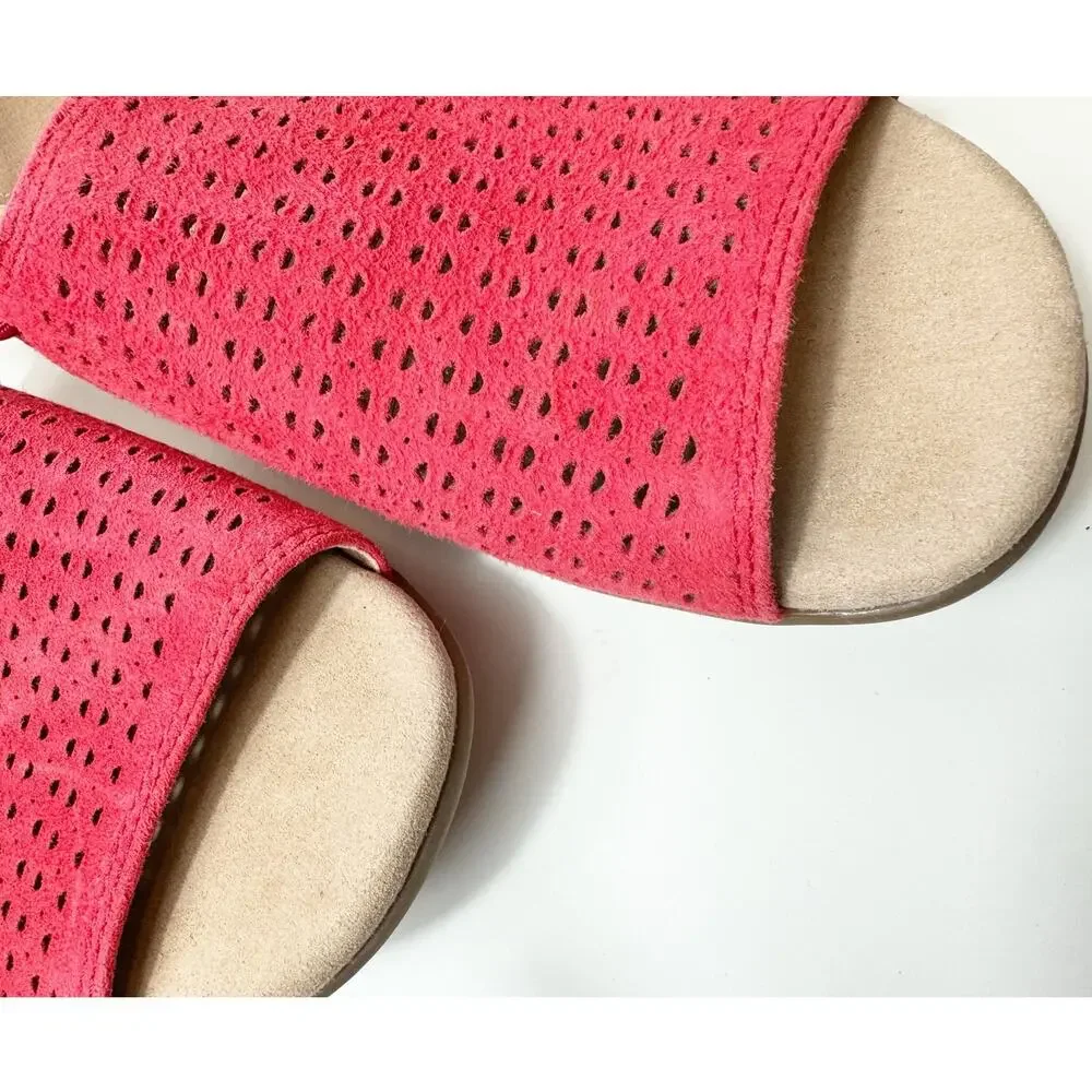 Earth Alder Abra Ginger Suede Slip On Sandals Spicy Red Open Toe Womens Size 7.5 - Picture 4 of 7